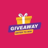 Giveaway time banner design template vector