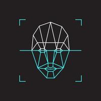 Recognition icon. Face id identity biometric verification sign. Authentication technology mobile phone, smartphone, other devices. vector