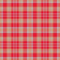 Plaid seamless pattern in red. Check fabric texture. Vector textile print.