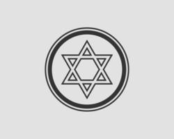 Jewish Star of David icon. Vector six pointed stars symbol.