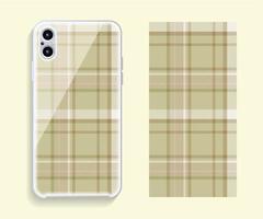 Smartphone cover design vector mockup. Template geometric pattern for mobile phone back part. Flat design.