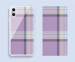 Smartphone cover design vector mockup. Template geometric pattern for mobile phone back part. Flat design.