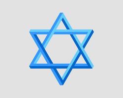 Jewish Star of David icon. Vector six pointed stars symbol.