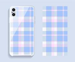 Smartphone cover design vector mockup. Template geometric pattern for mobile phone back part. Flat design.