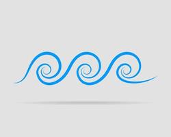 Waves vector design. Water wave icon. Wavy lines isolated.