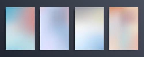 Set abstract gradient blurred background in light pastel color. vector