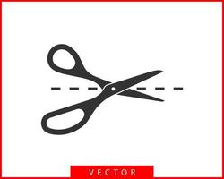 Scissor icon. Scissors cut vector design element or logo template. Black and white silhouette isolated.