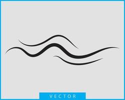 diseño de vectores de ondas. icono de onda de agua. líneas onduladas aisladas.