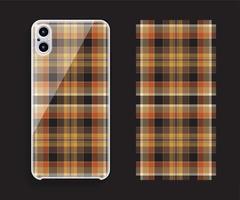 Smartphone cover design vector mockup. Template geometric pattern for mobile phone back part. Flat design.