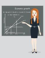 business woman presentation economic growth vector