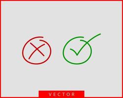 elemento de diseño de símbolo de vector de icono de marca de verificación.