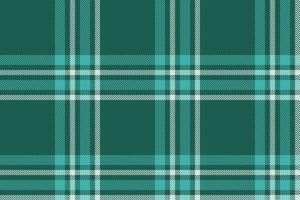 Plaid background, check seamless pattern in green. Vector fabric texture for textile print, wrapping paper, gift card or wallpaper.