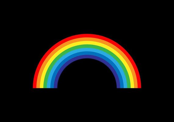 Rainbow vector illustration. Colorful abstract design. Color graphic symbol rain bow.