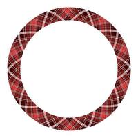 Circle borders and frames vector. Round border pattern geometric vintage frame design. Scottish tartan plaid fabric texture. Template for gift card, collage, scrapbook or photo album and portrait. vector