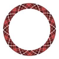 Circle borders and frames vector. Round border pattern geometric vintage frame design. Scottish tartan plaid fabric texture. Template for gift card, collage, scrapbook or photo album and portrait. vector