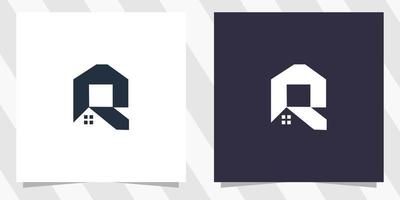 letter r with home logo design vector