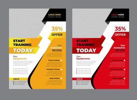 Fitness flyer template with services vector