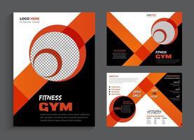 plantilla de diseño de folleto plegable de gimnasio vector