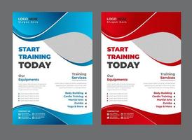 Fitness flyer template with services vector