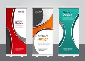 plantilla de diseño de banner enrollable colorido corporativo profesional vector