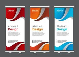 Professional Modern corporate colorful roll up standee banner design template vector