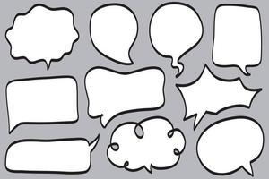 Hand drawn set of speech bubbles isolated . Doodle set element. Vector illustration.