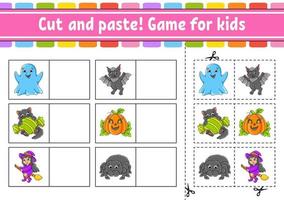 Cut and paste. Game for kids. Educational activity worksheet for kids and toddlers. Game for children. Vector illustration.