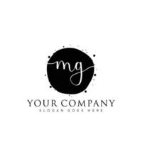 Initial MG beauty monogram and elegant logo design, handwriting logo of initial signature, wedding, fashion, floral and botanical with creative template. vector