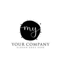 Initial MY beauty monogram and elegant logo design, handwriting logo of initial signature, wedding, fashion, floral and botanical with creative template. vector