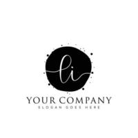 Initial LI beauty monogram and elegant logo design, handwriting logo of initial signature, wedding, fashion, floral and botanical with creative template. vector