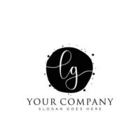 Initial LG beauty monogram and elegant logo design, handwriting logo of initial signature, wedding, fashion, floral and botanical with creative template. vector