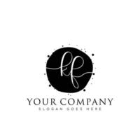 Initial KF beauty monogram and elegant logo design, handwriting logo of initial signature, wedding, fashion, floral and botanical with creative template. vector