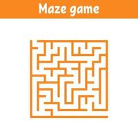 Abstract square maze. Game for kids. Puzzle for children. Labyrinth conundrum. Find the right path. Vector illustration.