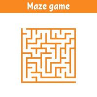 Abstract square maze. Game for kids. Puzzle for children. Labyrinth conundrum. Find the right path. Vector illustration.