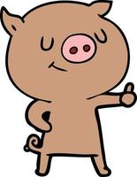 Vector pig character in cartoon style