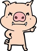 Vector pig character in cartoon style