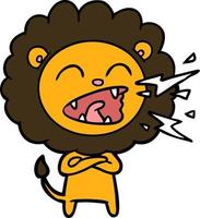 Vector lion character in cartoon style