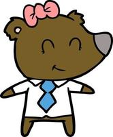 Vector bear character in cartoon style