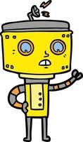 personaje de robot vectorial en estilo de dibujos animados vector