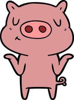 Vector pig character in cartoon style