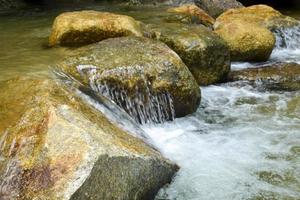 Big rocks stone and waterfalls in southern Thailand travel photo