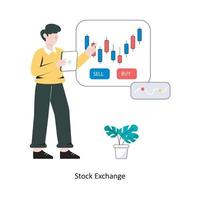 Stock Exchange flat style design vector illustration. stock illustration