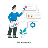 Data Management flat style design vector illustration. stock illustration