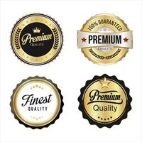 Collection of Gold Badges and Ribbons stock illustration vector