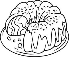 Cake Isolated Coloring Page for Kids vector