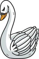 Swan Cartoon Colored Clipart Illustration vector