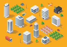 Isometric building cityscape in flat style vector