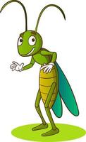 cartoon grasshopper isolated on white background vector