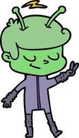 Vector alien character in cartoon style