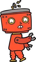 personaje de robot vectorial en estilo de dibujos animados vector